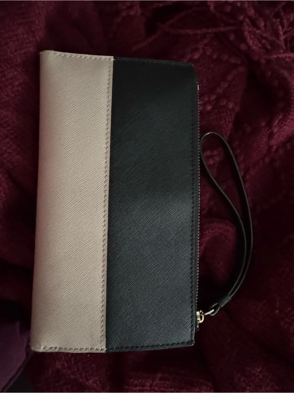 kate spade Black & Light Pink Colorblock Wristlet Wallet